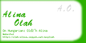 alina olah business card